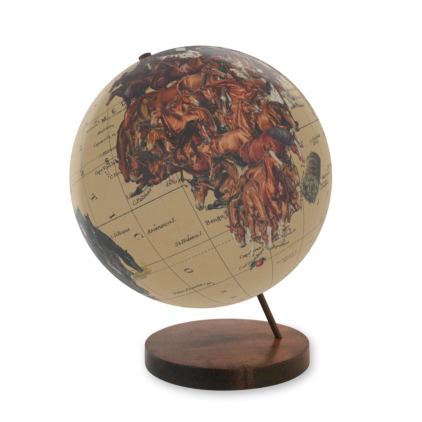 Horse Lover’s Personalized Collaged Globe Art view 2