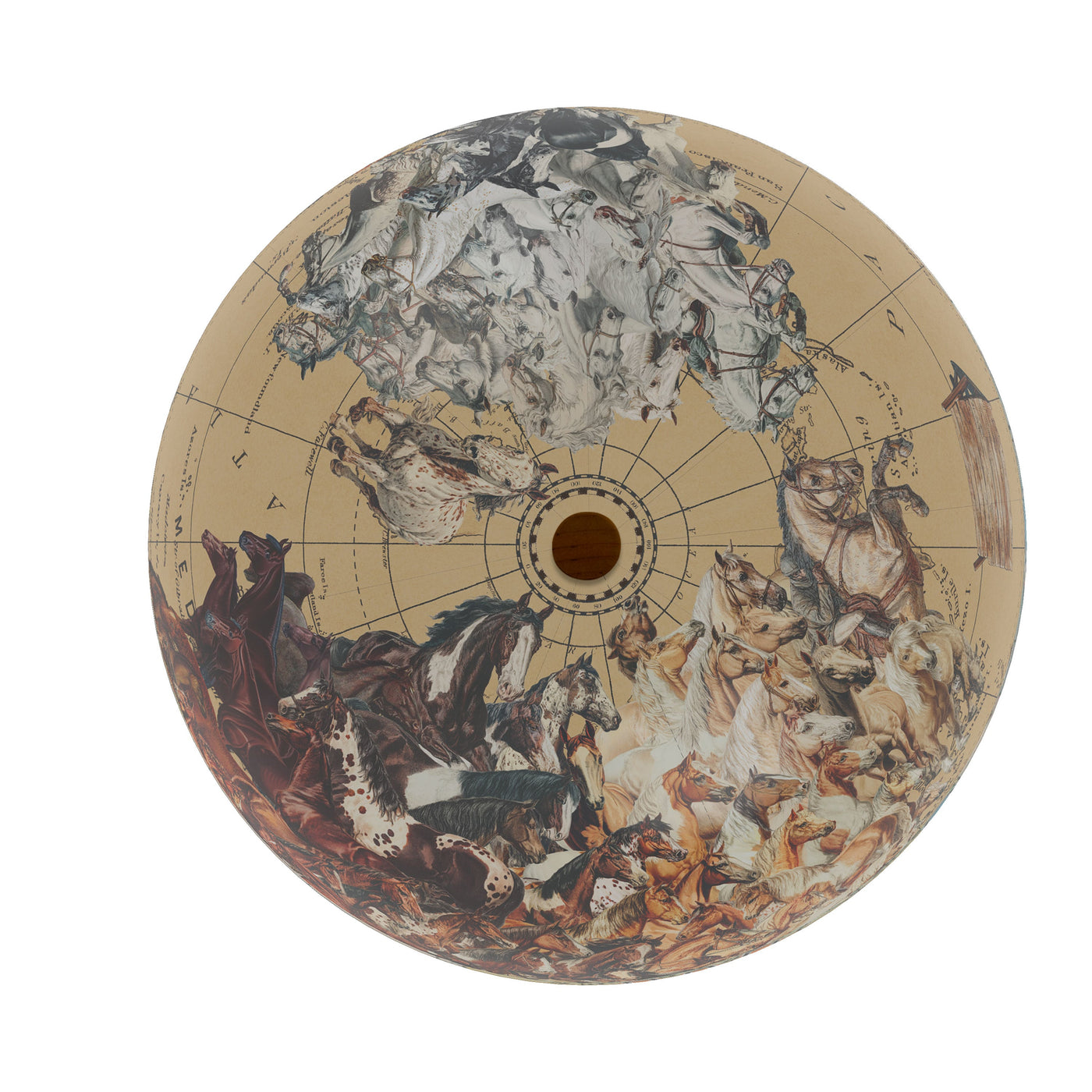 Horse Lover’s Personalized Collaged Globe Art top view