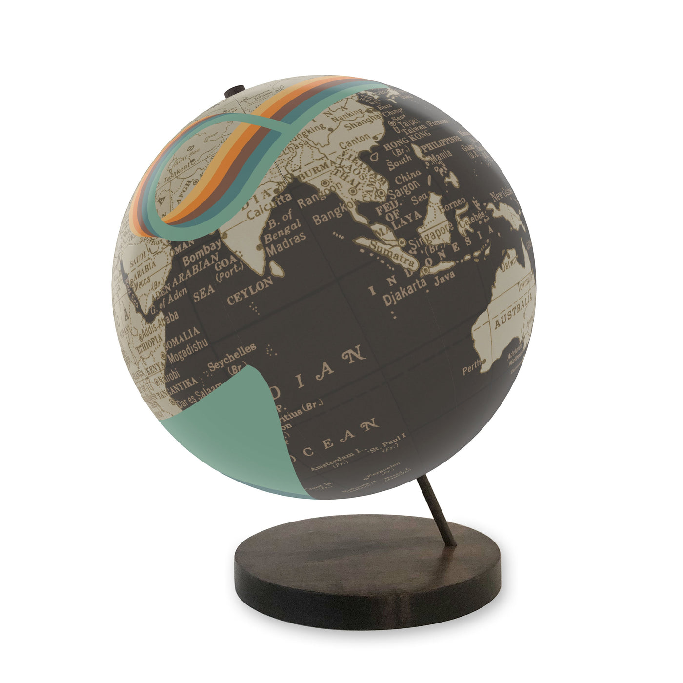 Wanderer's Globe - Handmade Midcentury-Inspired Art view 3