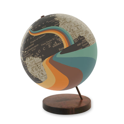 Wanderer's Globe: Handmade Midcentury-Inspired Art walnut base