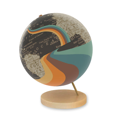 Wanderer's Globe: Handmade Midcentury-Inspired Art maple base