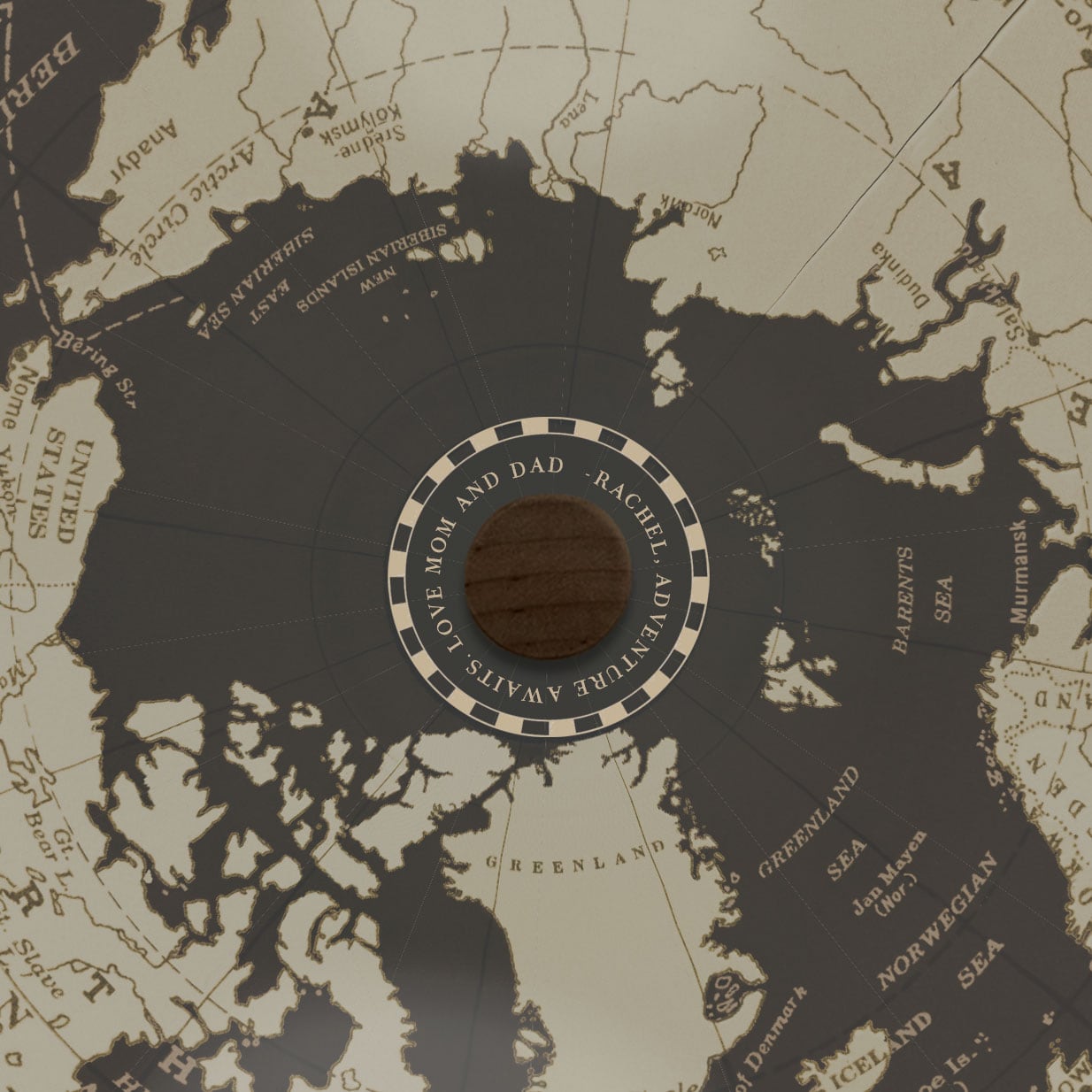 Wanderer's Globe - Handmade Midcentury-Inspired Art personalized