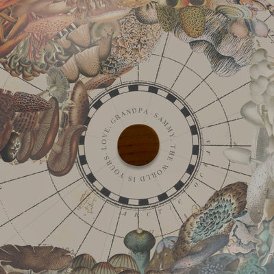 World of Mushrooms Collaged Globe Art personalized