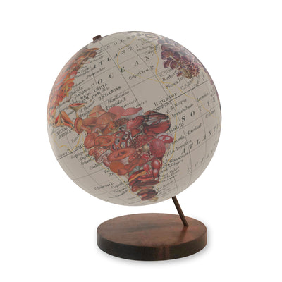 World of Mushrooms Collaged Globe Art