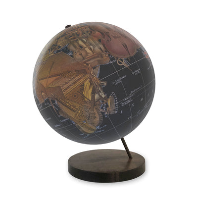 World in Harmony- Personalized Collaged Music Globe Art view 2