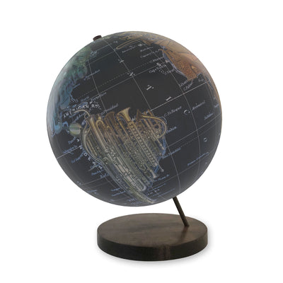 World in Harmony- Personalized Collaged Music Globe Art