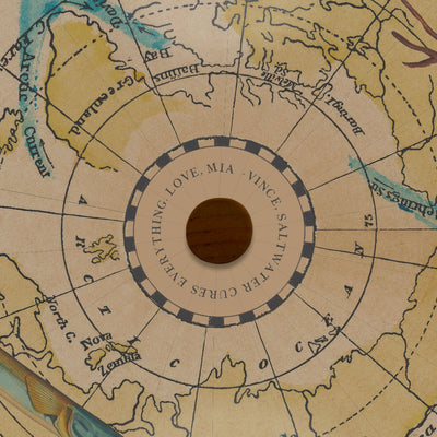 Ocean Currents Collaged World Globe Art personalization
