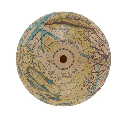 Ocean Currents Collaged World Globe Art top view