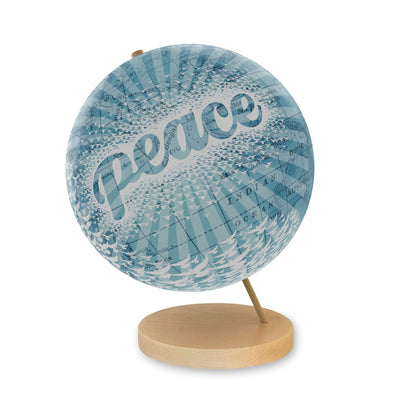 Peace on Earth Globe World Globe Art maple base
