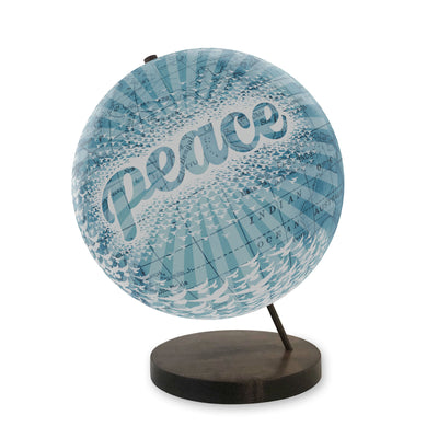 Peace on Earth Globe World Globe Art ebony base