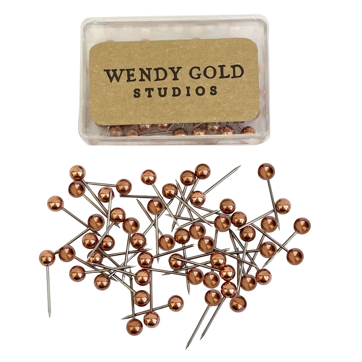 Metallic Rose Gold Push Pins | Pin Map & Globe Accessories | Wendy Gold