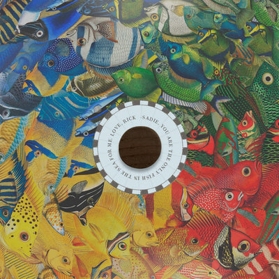 Collaged School of Fish World Globe Art personalized