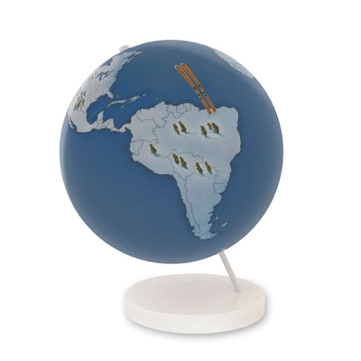 Ski the World Personalized Globe Art white base