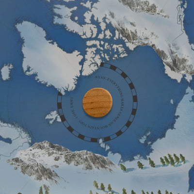 Ski the World Personalized Globe Art personalized