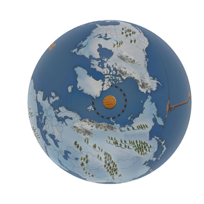 Ski the World Personalized Globe Art top view