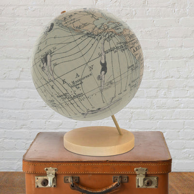 Dive into your World – Swimming Vintage Globe Art lifestyle