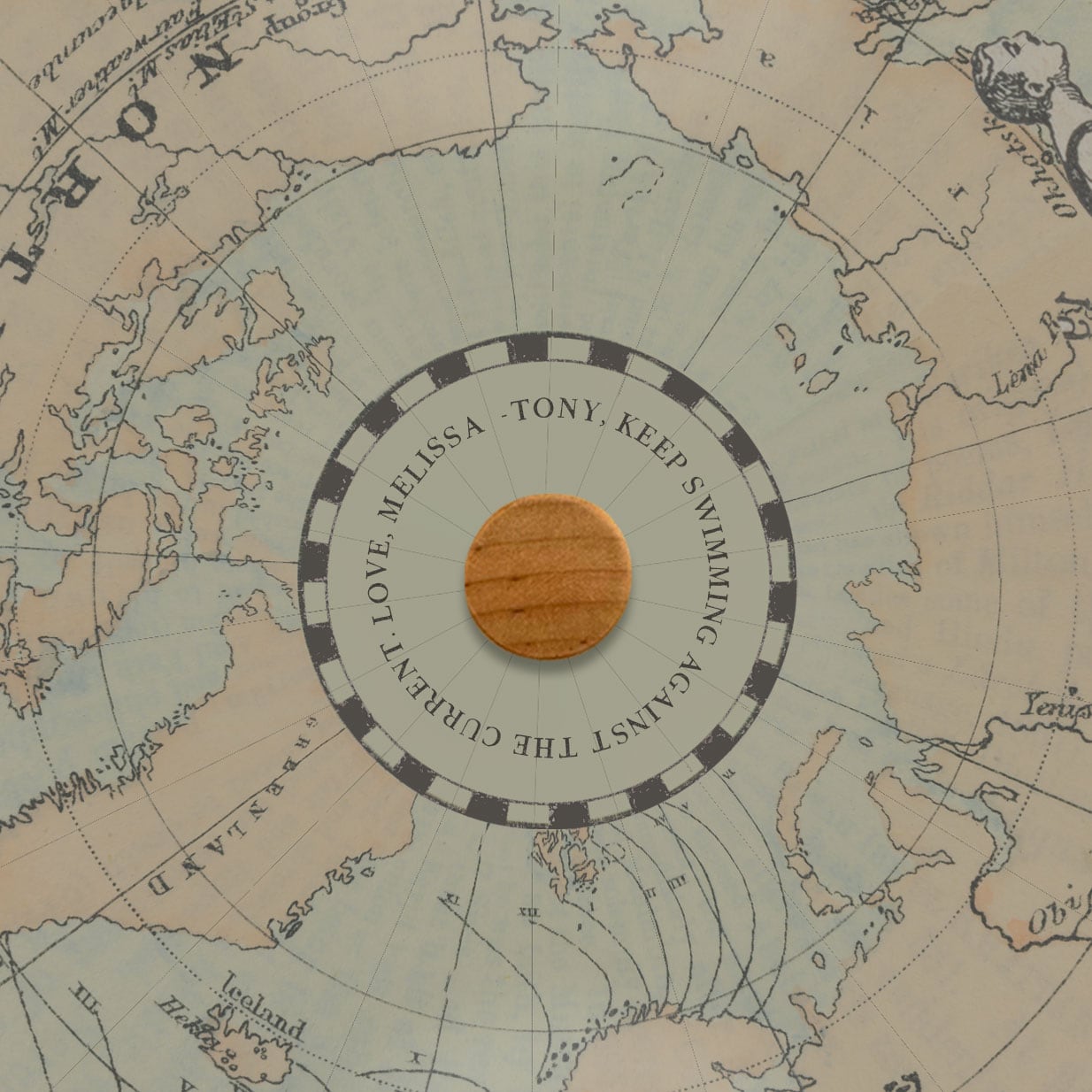 Dive into your World – Swimming Vintage Globe Art personalized