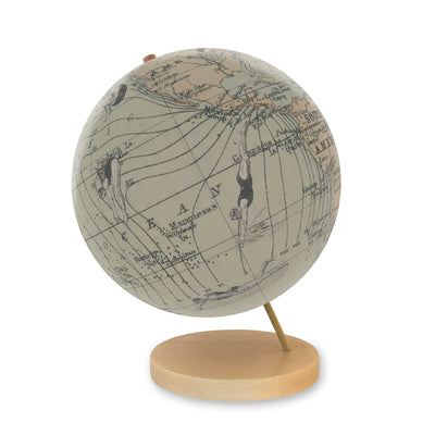 Dive into your World – Swimming Vintage Globe Art