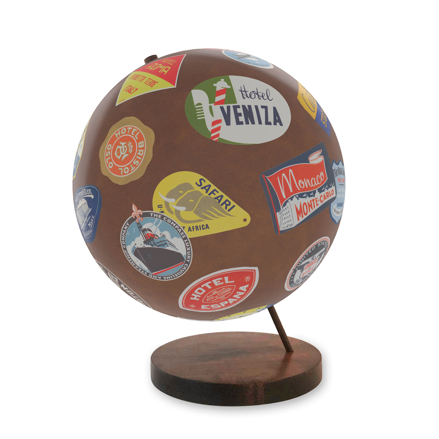 Explorer’s Vintage Trunk Globe Art view 2
