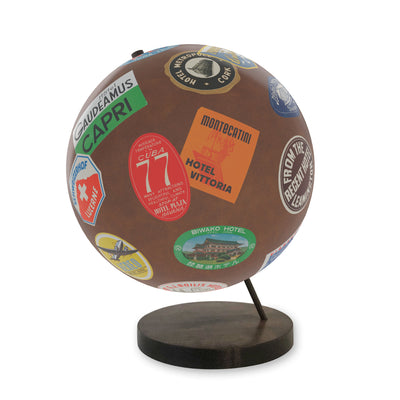 Explorer’s Vintage Trunk Globe Art ebony base