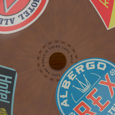 Explorer’s Vintage Trunk Globe Art personalized top