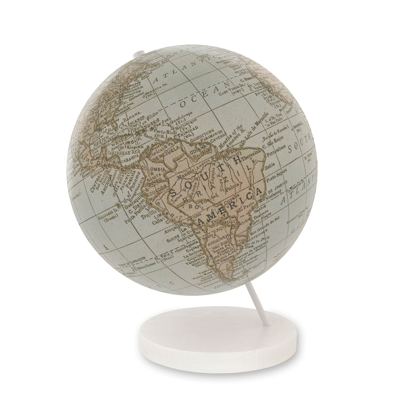Modern Heirloom - Vintage Map Globe Art white base