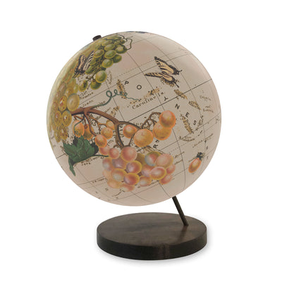 Wine Grapes of the World Collaged Globe Art view 3