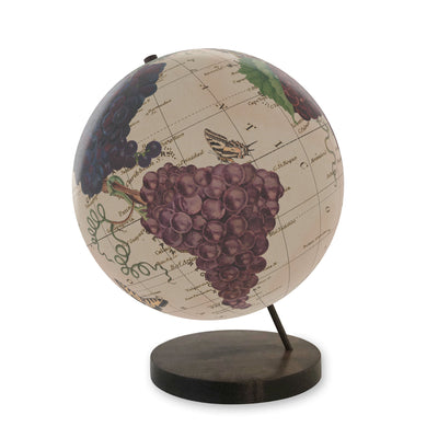 Wine Grapes of the World Collaged Globe Art view 2