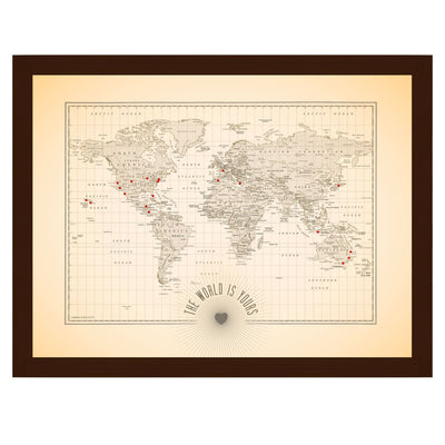The World is Yours Push Pin Map uncustomized