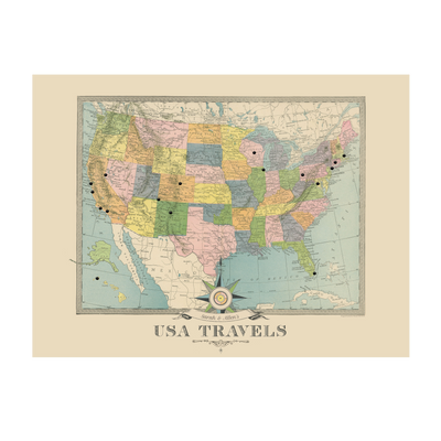 USA Map with Push Pins Colorful transparent | all:transparent