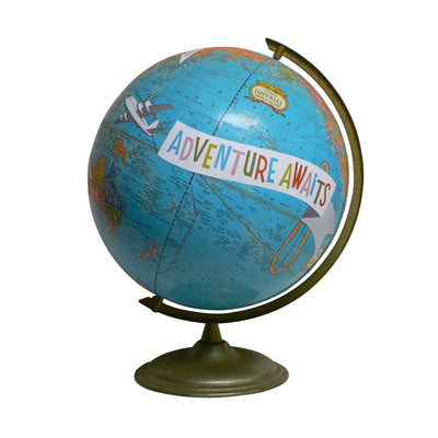 Adventure Awaits Vintage Globe Art