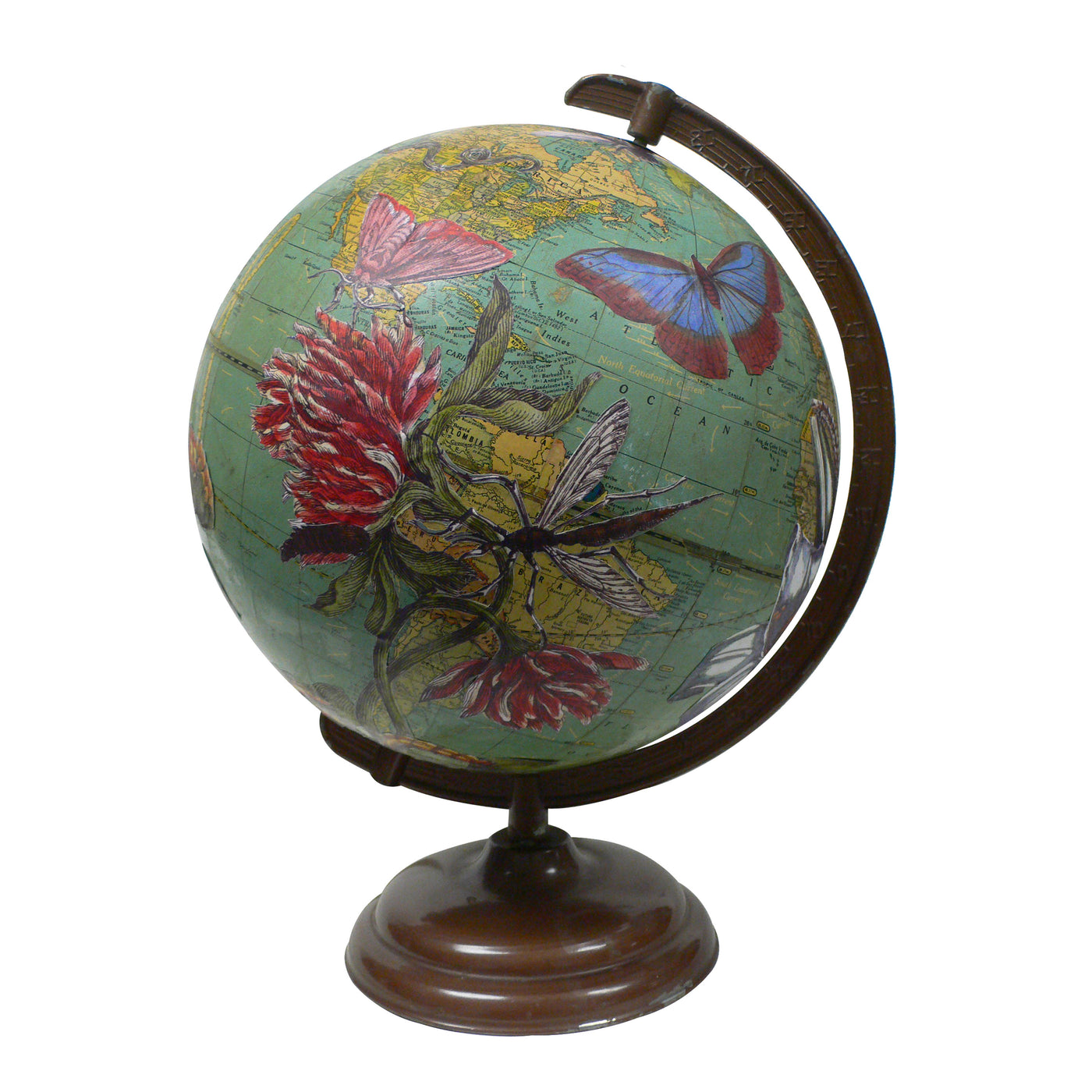 Botanical Delights Vintage Globe Art