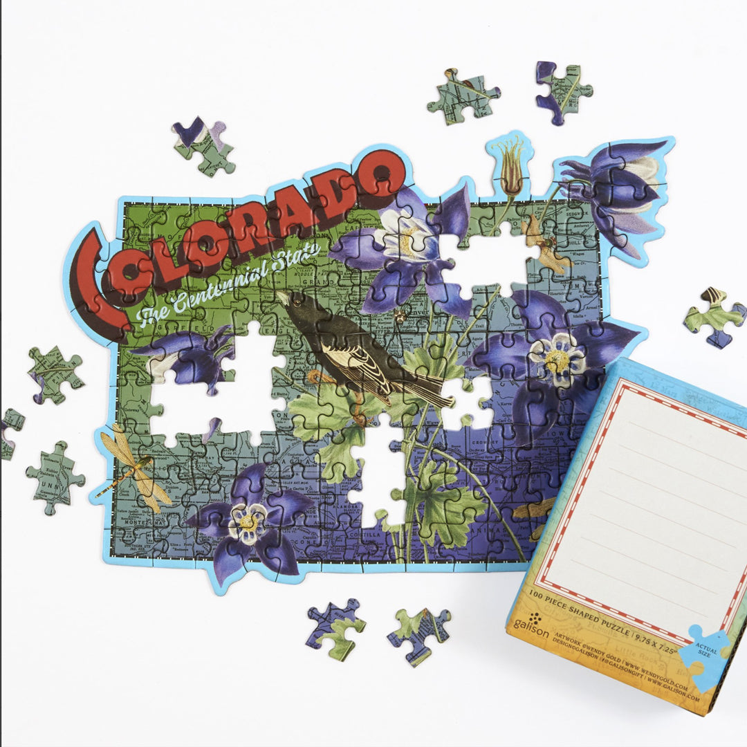 Colorado Mini Shaped State Puzzle by Wendy Gold