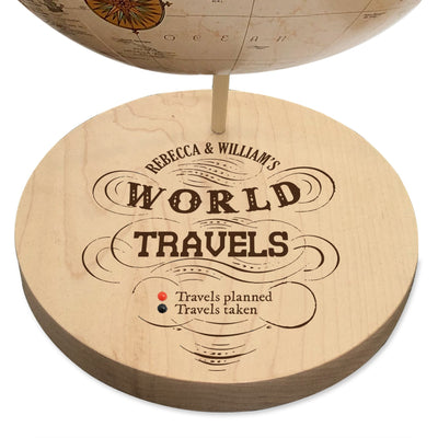 World Explorer Custom Engraved Push Pin Globe