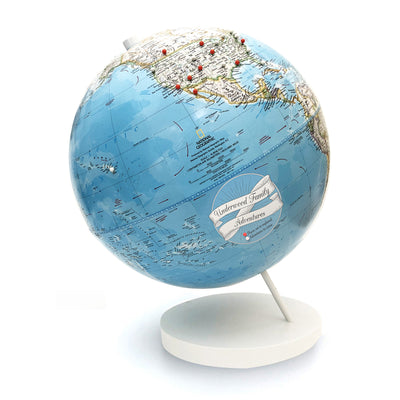 Push Pin Globe with Personalized Legend Blue