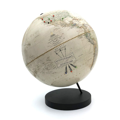 Push Pin Globe Personalized for Tracking World Travel by Wendy GoldPush Pin Globe with Personalized Legend Ivory