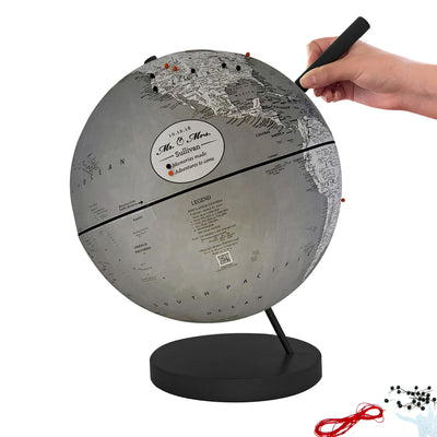 Push Pin Globe with Personalized Legend Grey