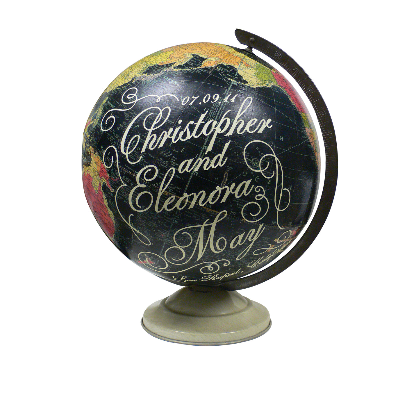 Custom Wedding Vintage Globe Art