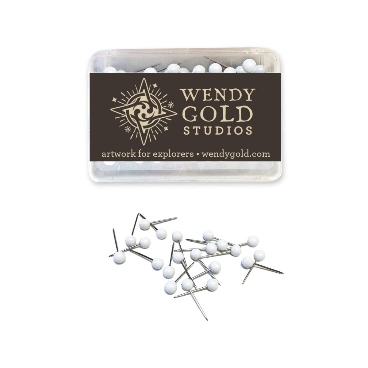 White Globe Pins by Wendy Gold Studios