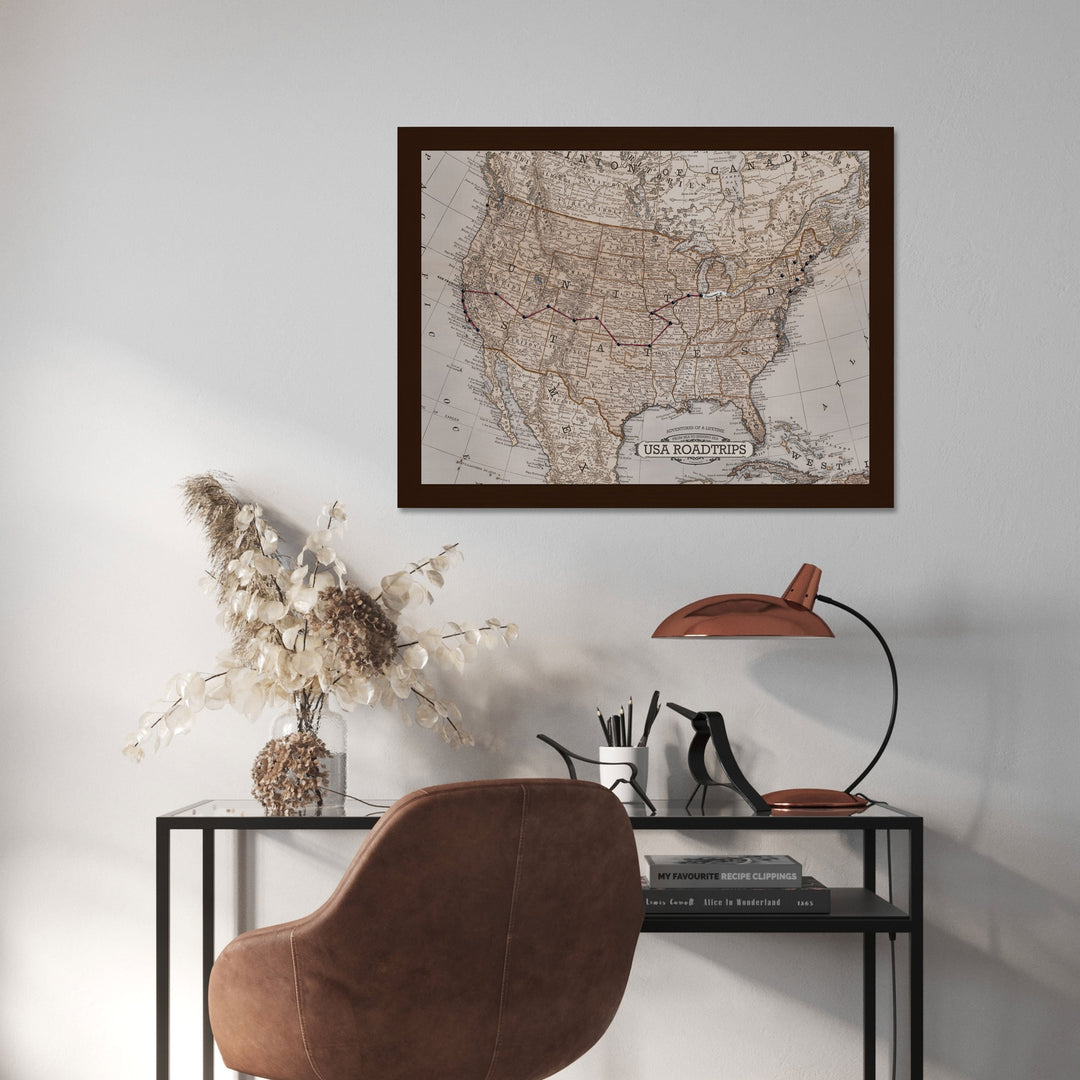Road Trip USA Map with Push Pins | Wendy Gold