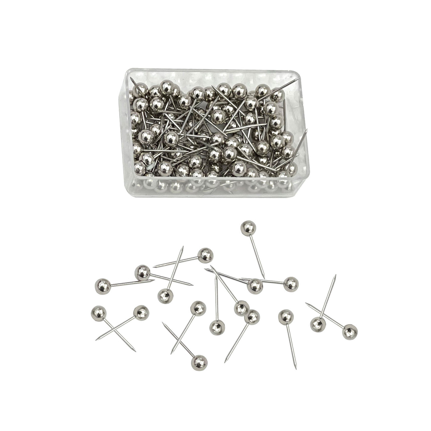 Metallic Silver pins for globes and maps