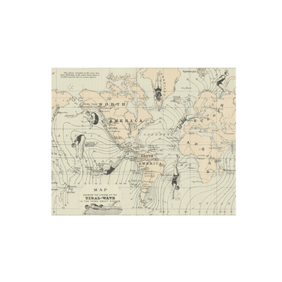 Swimming Collaged Map Art Print | all:transparent