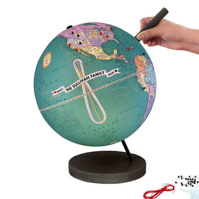 Push Pin Globe with Personalized Legend Teal