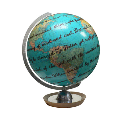 Custom Lyric, Poem or Vow Vintage Globe Art