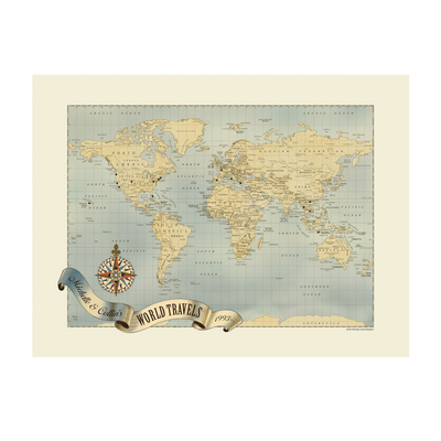 Voyager Personalized World Push Pin Map transparent | all:transparent