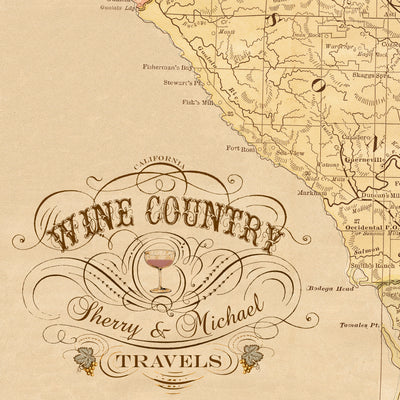 Wine Country Napa Sonoma Winery Tasting Pin Map closeup