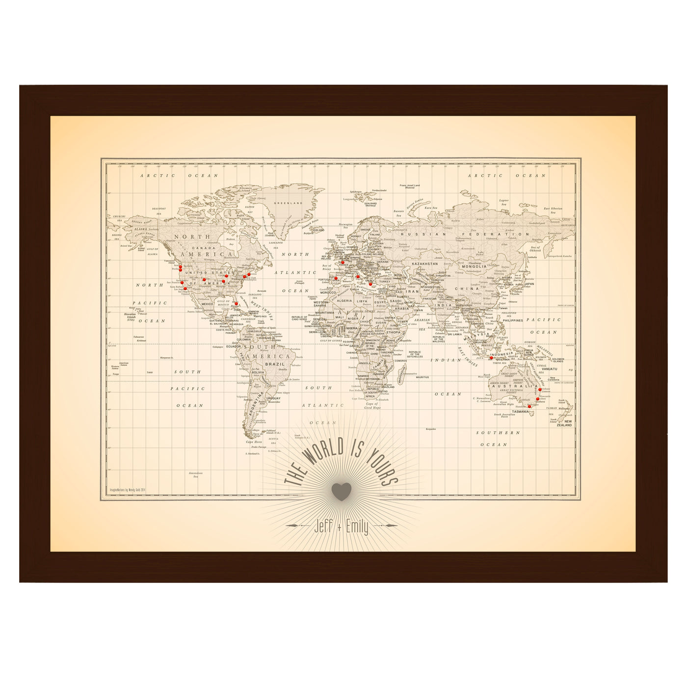 The World is Yours Push Pin Map modern