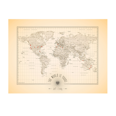 The World is Yours Push Pin Map modern | Modern:transparent